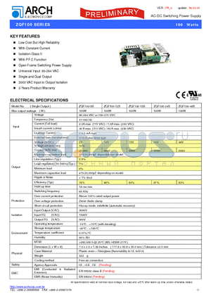 ZQF100-48S datasheet - AC-DC Switching Power Supply