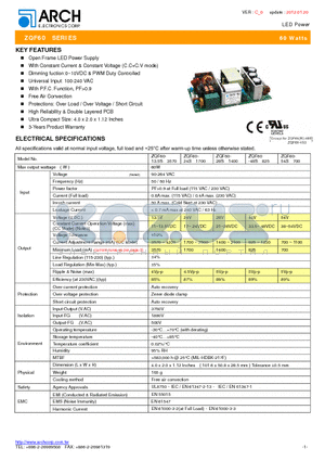 ZQF60-24S1700 datasheet - LED Power