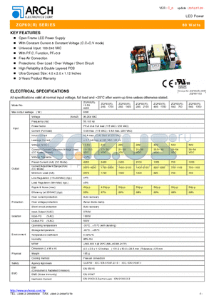 ZQF60-R-24S1700 datasheet - LED Power