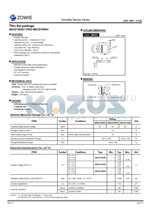 MSCD102SH datasheet - Thin flat package