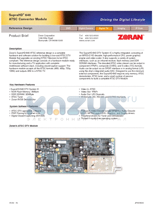ZR839640 datasheet - Reference Design