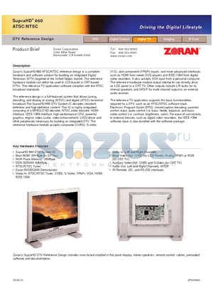 ZR839660 datasheet - DTV Reference Design