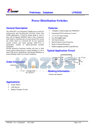 LPW5202-B5F datasheet - Power Distribution Switches