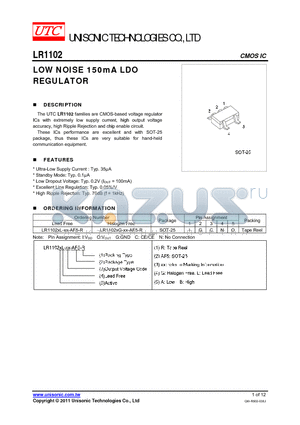 LR1102_11 datasheet - LOW NOISE 150mA LDO REGULATOR