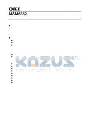 MSM6352 datasheet - 4 BIT MICROCONTROLLER