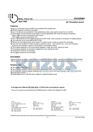 MSM9009 datasheet - 80