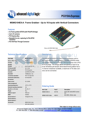 MSMG104EX-A datasheet - Up to 16 Inputs with Vertical Connectors