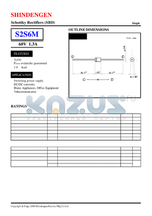 S2S6M datasheet - Schottky Rectifiers (SBD) (60V 1.3A)