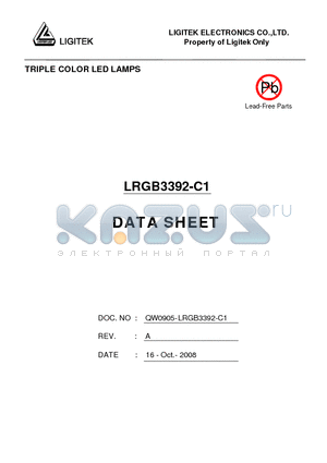 LRGB3392-C1 datasheet - TRIPLE COLOR LED LAMPS
