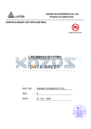 LRGB9553-S17-TR1 datasheet - SURFACE MOUNT LED TAPE AND REEL