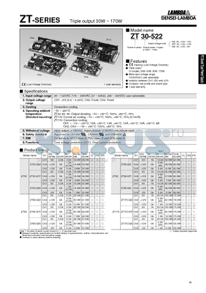 ZT60-5FF datasheet - Triple output 30W ~ 170W