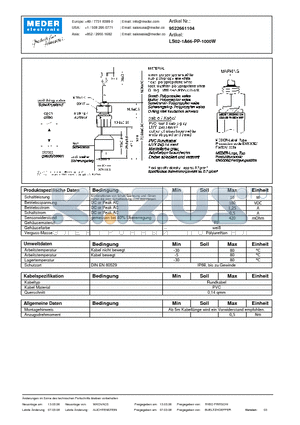 LS02-1A66-PP-1000W_DE datasheet - (deutsch) LS Level Sensor