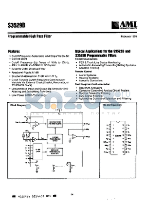 S3529B datasheet - Programmable High Pass Filter