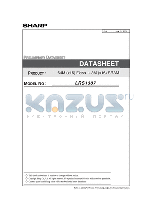 LRS1387 datasheet - 64M (X16) FLASH  8M (X16) SRAM