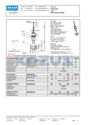 LS02-1A85-PP-5000W_DE datasheet - (deutsch) LS Level Sensor