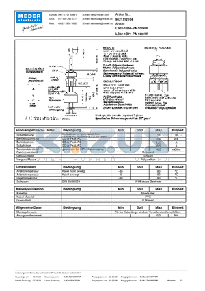 LS02-1B66-PA-1000W_DE datasheet - (deutsch) LS Level Sensor