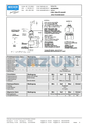 LS02-1B66-PP-20000W_DE datasheet - (deutsch) LS Level Sensor