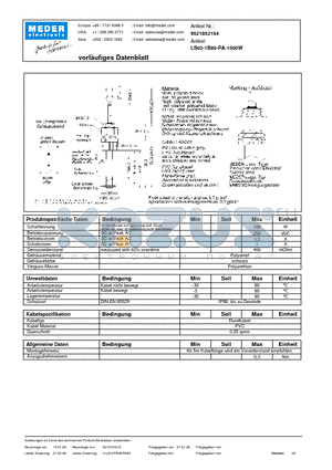 LS02-1B85-PA-1500W_DE datasheet - (deutsch) LS Level Sensor