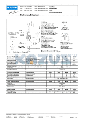 LS02-1B85-PP-500W datasheet - LS Level Sensor