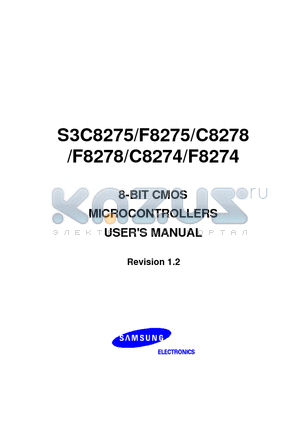 S3F8278 datasheet - 8-BIT CMOS MICROCONTROLLERS