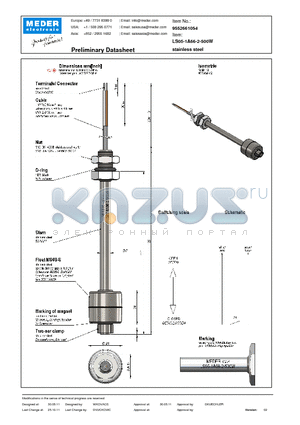 LS05-1A66-2-500W datasheet - LS Level Sensor