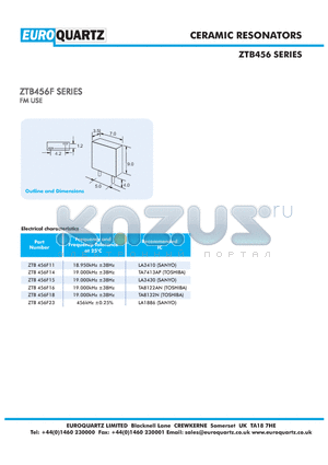 ZTB456F16 datasheet - CERAMIC RESONATORS