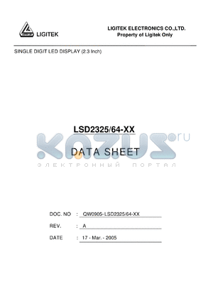 LSD2325/64-XX datasheet - SINGLE DIGIT LED DISPLAY (2.3 Inch)