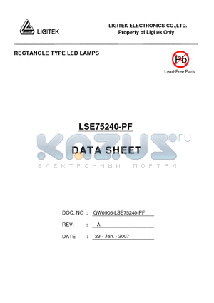 LSE75240-PF datasheet - RECTANGLE TYPE LED LAMPS