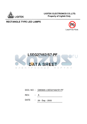 LSEG27462-S7-PF datasheet - RECTANGLE TYPE LED LAMPS