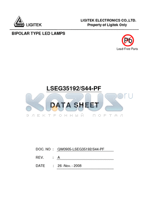 LSEG35192/S44-PF datasheet - BIPOLAR TYPE LED LAMPS