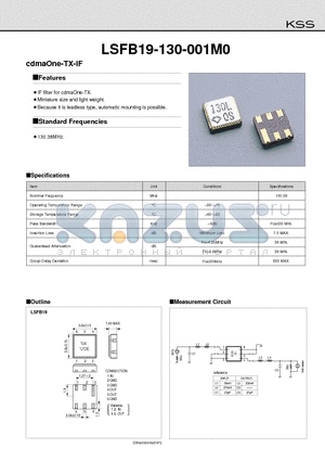 LSFB19-130-001M0 datasheet - cdmaOne-TX-IF