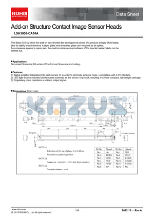 LSH3008-CA10A datasheet - Add-on Structure Contact Image Sensor Heads