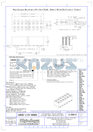 LSMBC-2-DV datasheet - .079 cl Dual Row - Vertical - Dual Entry Low Profile - Surface Mount Box Contact