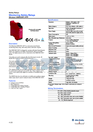 MSR33RT datasheet - Monitoring Safety Relays