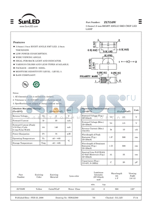 ZUY56W datasheet - 3.0mmx1.0 mm RIGHT ANGLE SMD CHIP LED LAMP