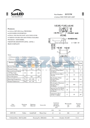 ZUY77W datasheet - 4.5x2mm SMD CHIP LED LAMP