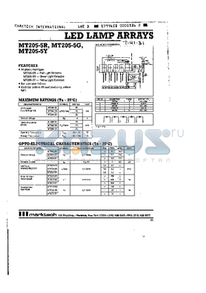 MT205-5Y datasheet - LED LAMP ARRAYS