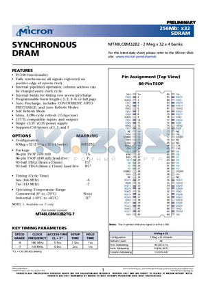 MT48LC8M32B2TG datasheet - SYNCHRONOUS DRAM