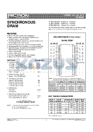 MT48LC8M16A2TG datasheet - SYNCHRONOUS DRAM