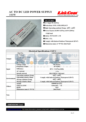 LSP10A236001 datasheet - AC TO DC LED POWER SUPPLY