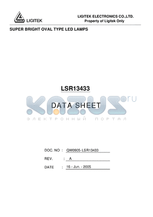 LSR13433 datasheet - SUPER BRIGHT OVAL TYPE LED LAMPS