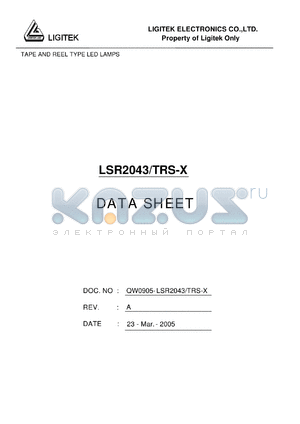 LSR2043/TRS-X datasheet - TAPE AND REEL TYPE LED LAMPS
