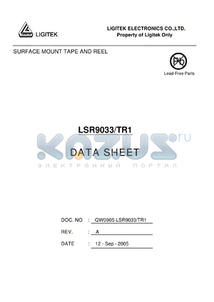 LSR9033/TR1 datasheet - SURFACE MOUNT TAPE AND REEL