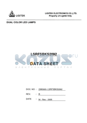 LSRFSBKS2092 datasheet - DUAL COLOR LED LAMPS