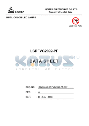 LSRFVG2092-PF datasheet - DUAL COLOR LED LAMPS
