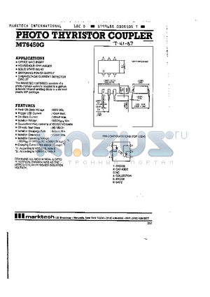 MT6450G datasheet - PHOTO THYRISTOR COUPLER