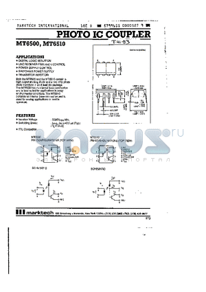 MT6500 datasheet - PHOTO IC COUPLER