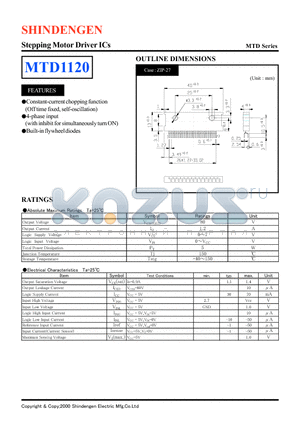 MTD1120 datasheet - Stepping Motor Driver ICs