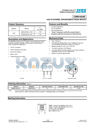 ZXMN10A09K datasheet - 100V N-CHANNEL ENHANCEMENT MODE MOSFET