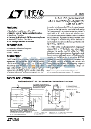 LT1186 datasheet - DAC Programmable CCFL Switching Regulator(Bits-to-NitsTM)